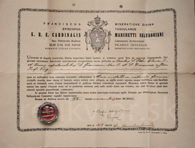 Relikviár z 20. storočia s relikviou Svätá Tereza od Ježiša, Svätý František Xaverský, Svätý Peter Claver 2 1